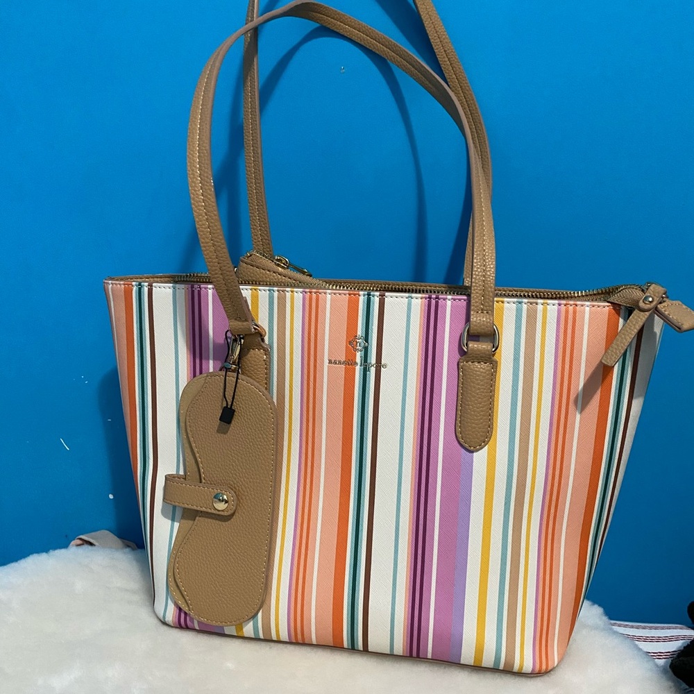 Nanette Lepore Multicolor Striped Tote Bag